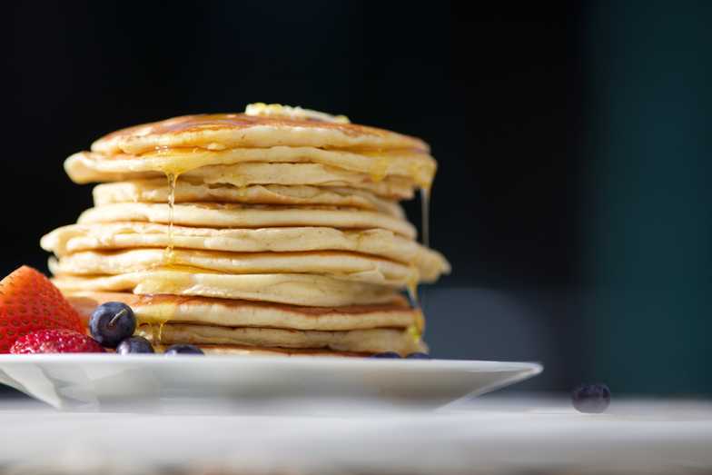 Stack of pancakes with syrup